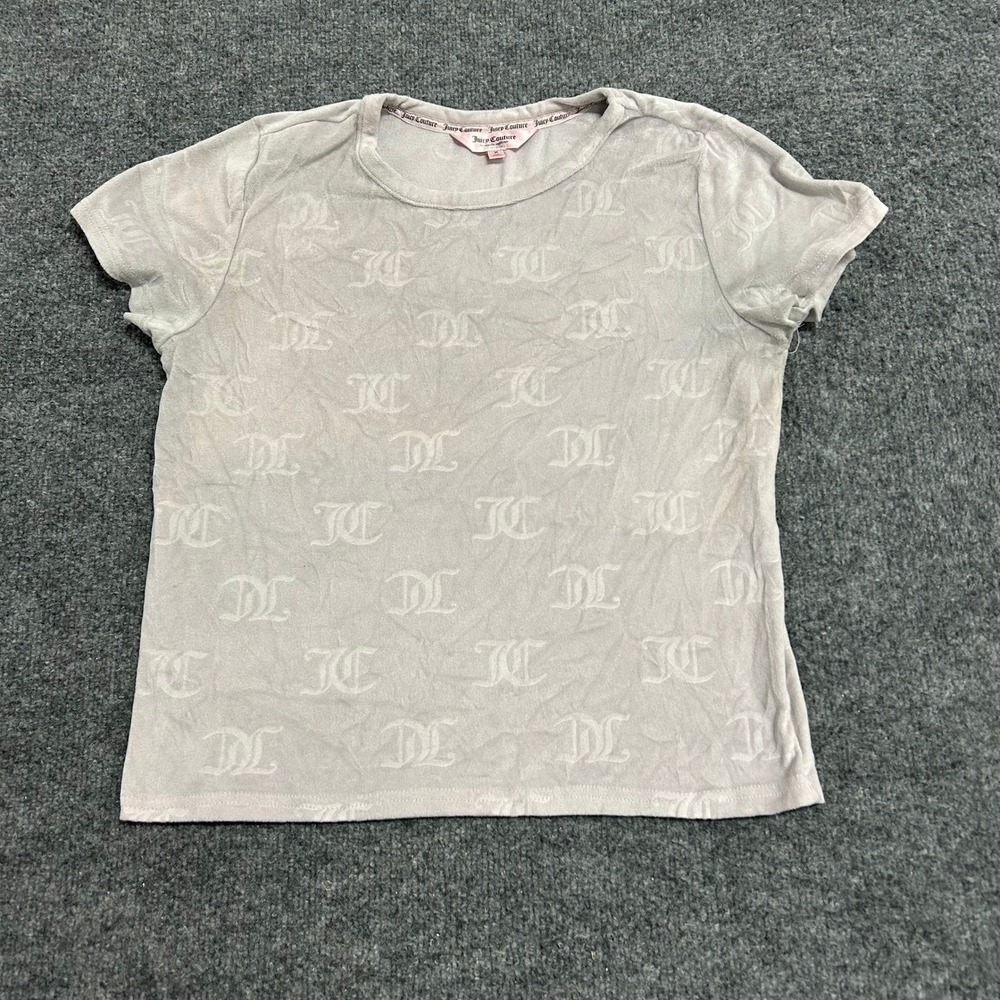 Juicy Couture Sleepwear Top Womens Size M Purple Velour Logo Short Sleeve Tee